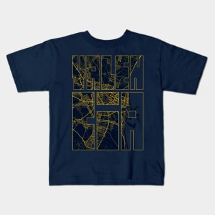 Valencia, Spain City Map Typography - Gold Art Deco Kids T-Shirt